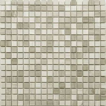 Мраморная мозаика Travertino Silver 15x15