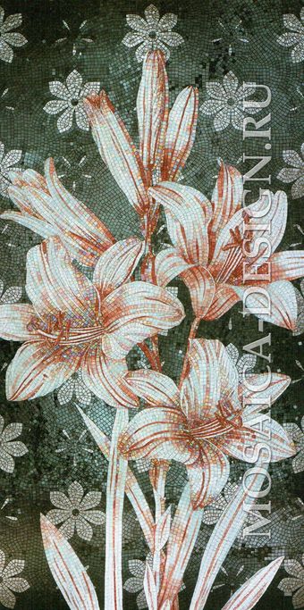 Sicis панно цветы из мозаики Flower power Flo ACVT007