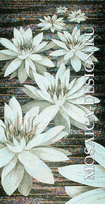 Sicis панно цветы из мозаики Flower power Flo 9bw ACVT019