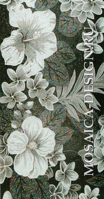 Sicis панно цветы из мозаики Flower power Flo 13bw ACVT023