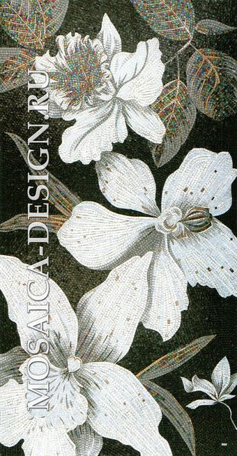 Sicis панно цветы из мозаики Flower power Flo 14bw ACVT024