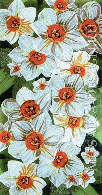 Sicis панно цветы из мозаики Flower power Flo 2w ACVT026