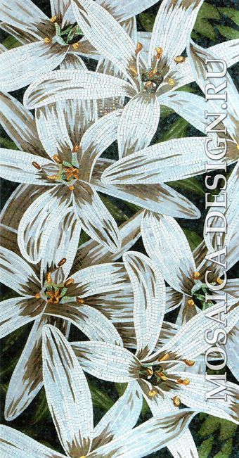 Sicis панно цветы из мозаики Flower power Flo 4w ACVT028