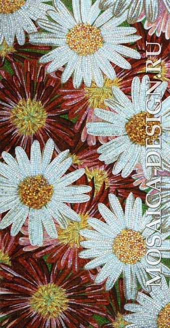 Sicis панно цветы из мозаики Flower power Flo 1r ACVT030