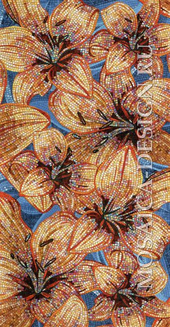 Sicis панно цветы из мозаики Flower power Flo 4B ACVT042