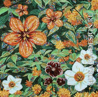 Sicis панно цветы из мозаики Flower power Flo ACVT045
