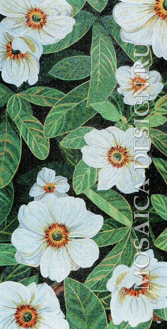 Sicis панно цветы из мозаики Flower power Flo ACVT046