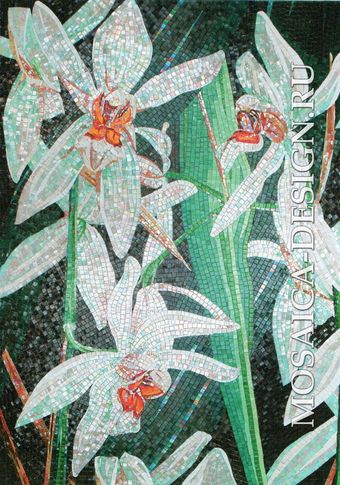 Sicis панно цветы из мозаики Flower power Flo ACVT047
