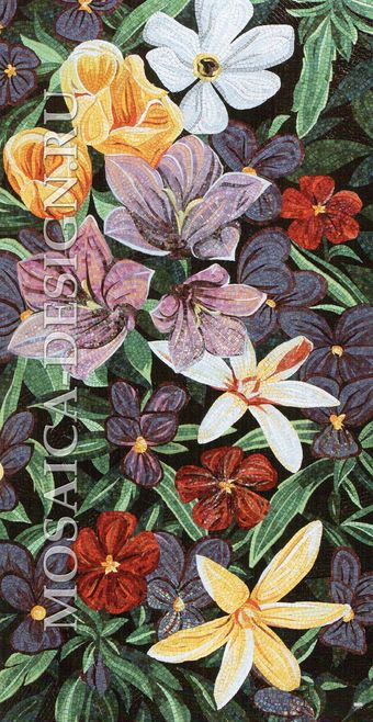 Sicis панно цветы из мозаики Flower power Flo ACVT050