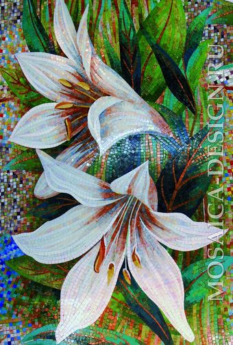 Sicis панно цветы из мозаики Flower power Flo ACVT058