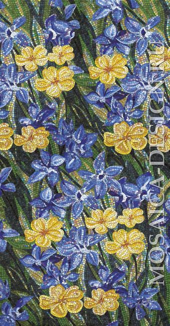 Sicis панно цветы из мозаики Flower power Flo ACVT063