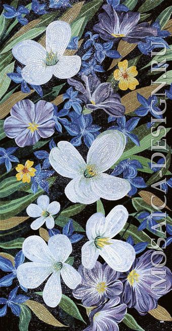 Sicis панно цветы из мозаики Flower power Flo ACVT069