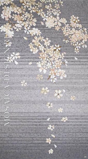 Sicis панно цветы из мозаики Futami ACVT124