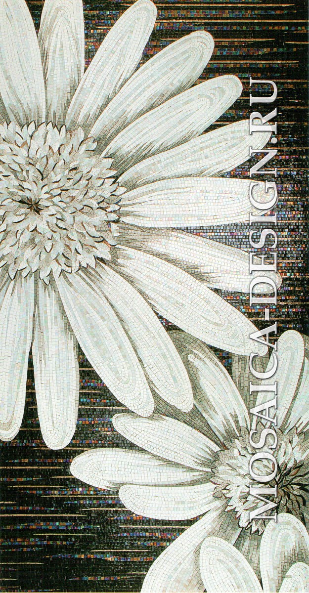 Sicis панно цветы из мозаики Flower power Flo 10bw ACVT020
