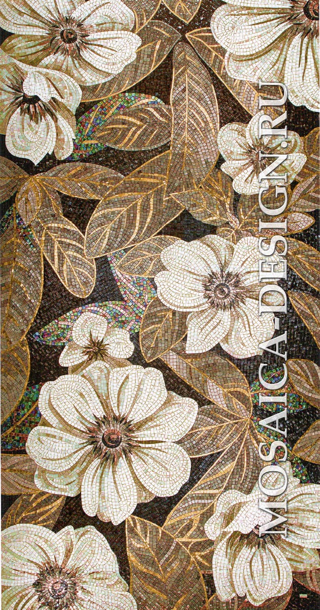 Sicis панно цветы из мозаики Flower power Flo ACVT052