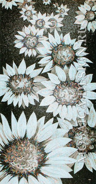 Sicis панно цветы из мозаики Flower power Flo 5bw ACVT015