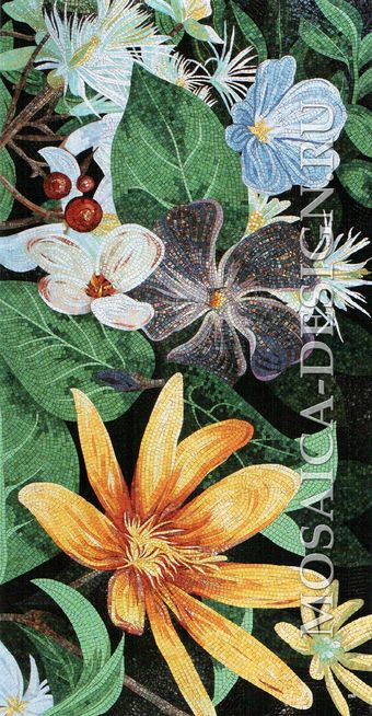 Sicis панно цветы из мозаики Flower power Flo ACVT044